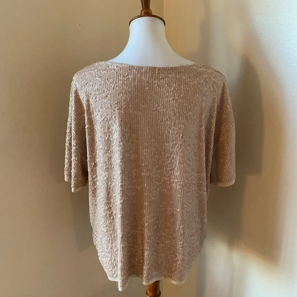 J. Crew Sequin Cotton Blend Tee Shirt